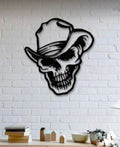 Outlaw Skull Cowboy Metal Wall Art – Western Gothic Home Decor